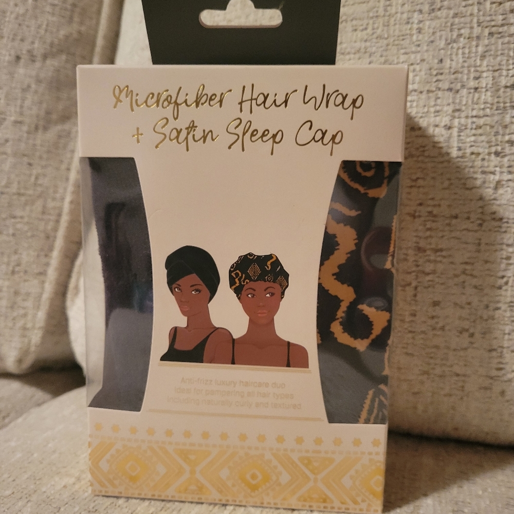 2pc hair bonnet/ towel set
